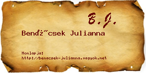 Benácsek Julianna névjegykártya