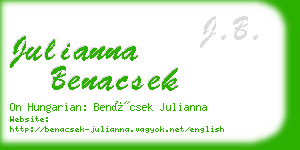 julianna benacsek business card